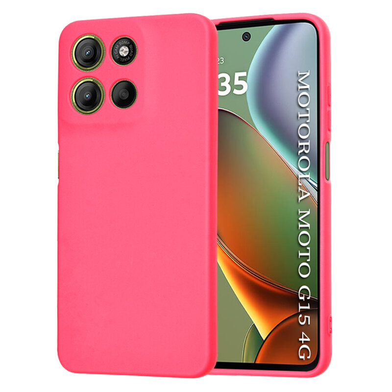 Husa silicon Motorola Moto G15 Techsuit SoftFlex, fucsia