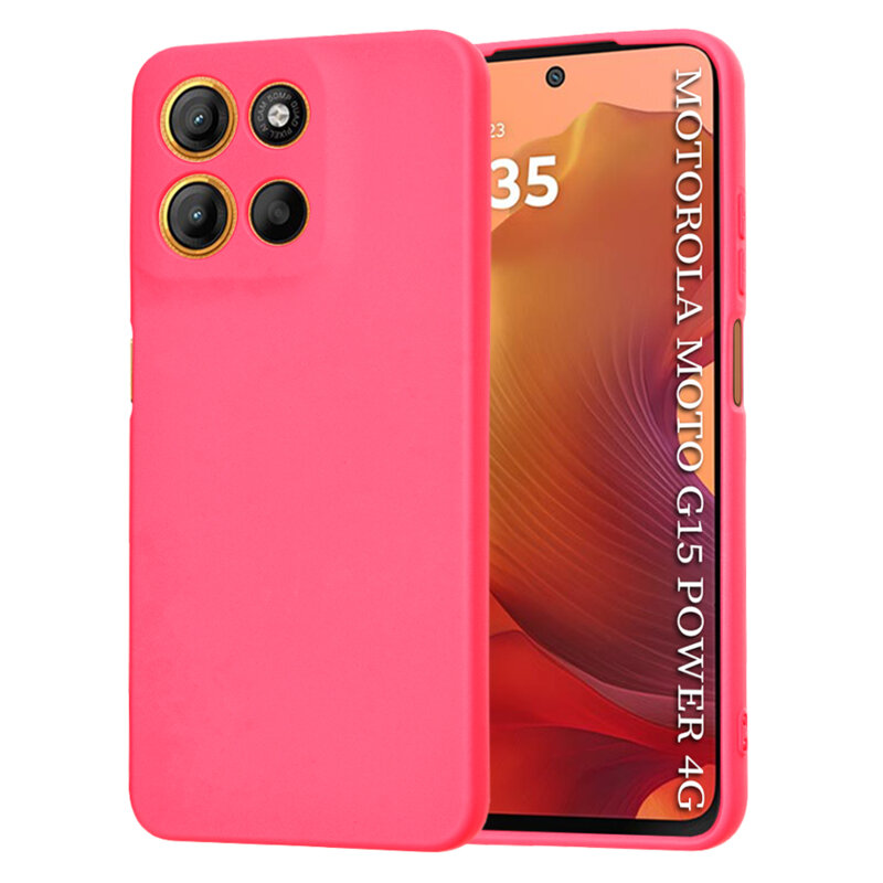 Husa silicon Motorola Moto G15 Power Techsuit SoftFlex, fucsia