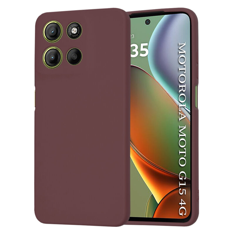 Husa silicon Motorola Moto G15 Techsuit SoftFlex, bordo