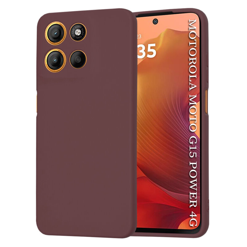 Husa silicon Motorola Moto G15 Power Techsuit SoftFlex, bordo