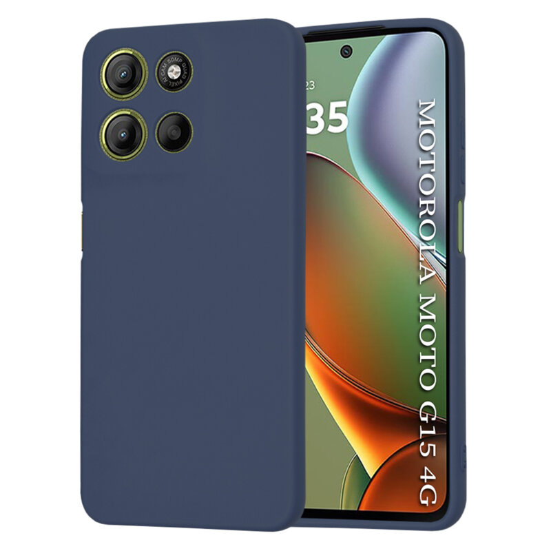 Husa silicon Motorola Moto G15 Techsuit SoftFlex, bleumarin