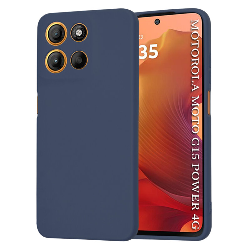 Husa silicon Motorola Moto G15 Power Techsuit SoftFlex, bleumarin