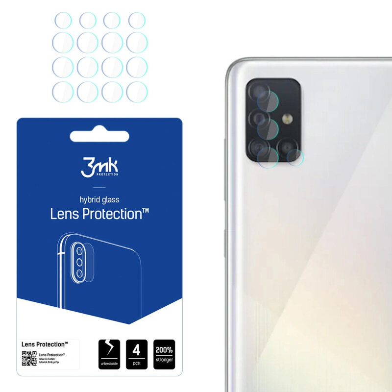 [Pachet 4x] Folie Samsung Galaxy A52 4G 3mk Lens Protection, transparenta