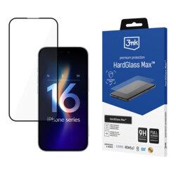 Folie sticla iPhone 16 Pro 3mk HardGlass Max, negru