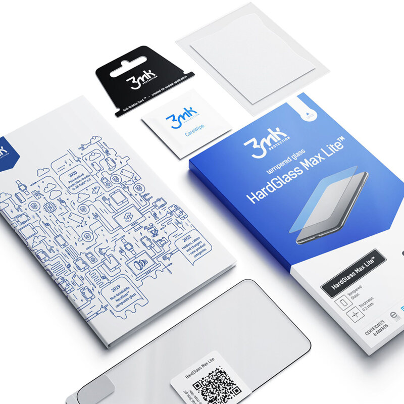 Folie sticla iPhone 16 3mk HardGlass Tempered Screen Protector, negru