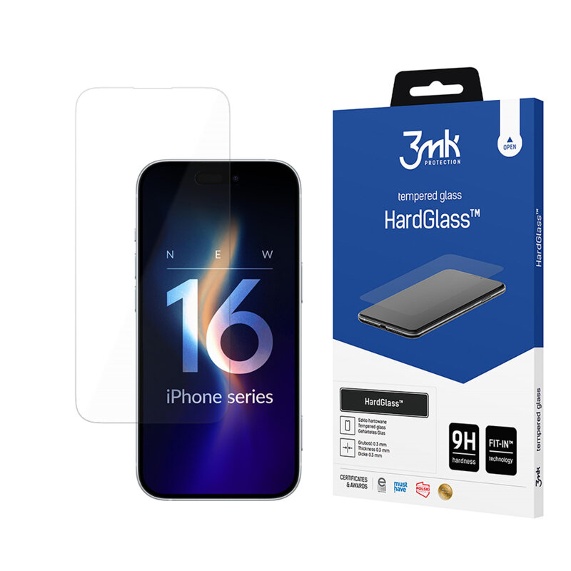 Folie sticla iPhone 16 Pro Max 3mk HardGlass, transparenta