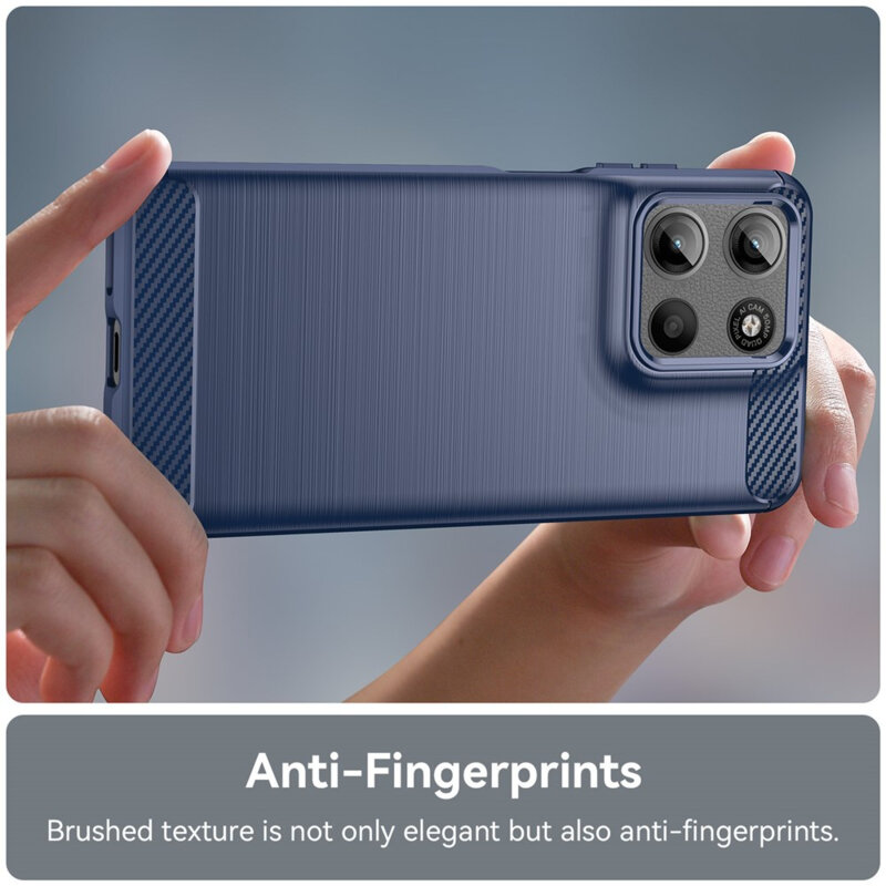 Husa Motorola Moto G15 Power Techsuit Carbon Silicone, albastru