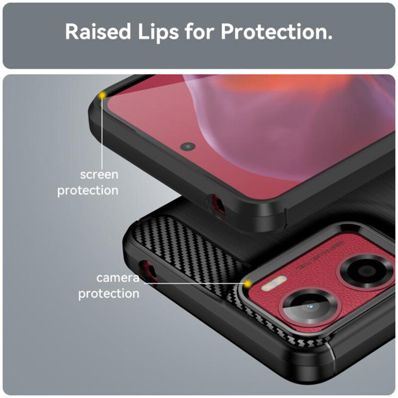 Husa Motorola Moto G05 Techsuit Carbon Silicone, negru