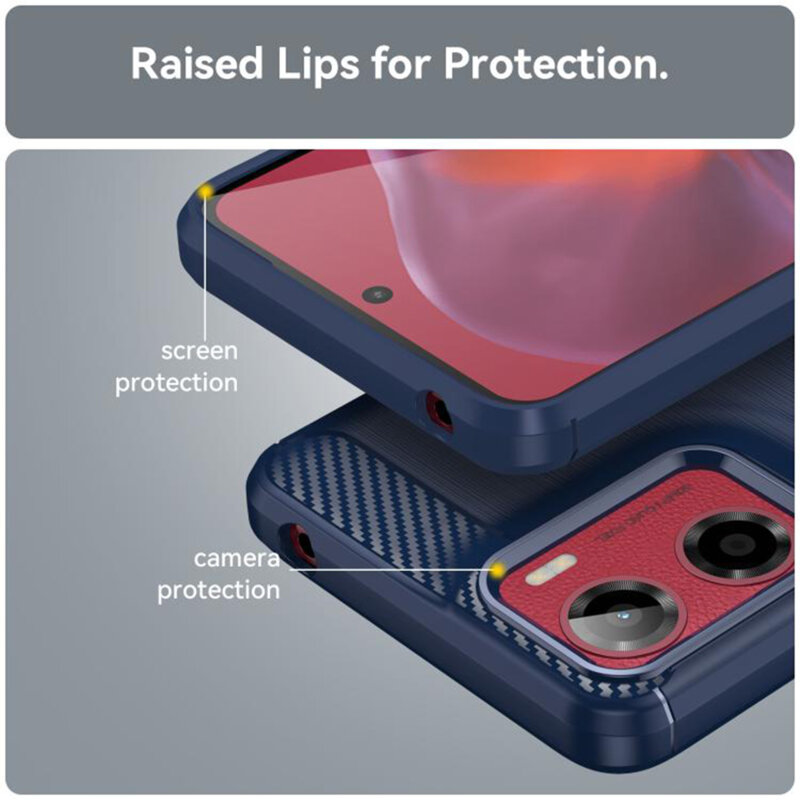 Husa Motorola Moto G05 Techsuit Carbon Silicone, albastru