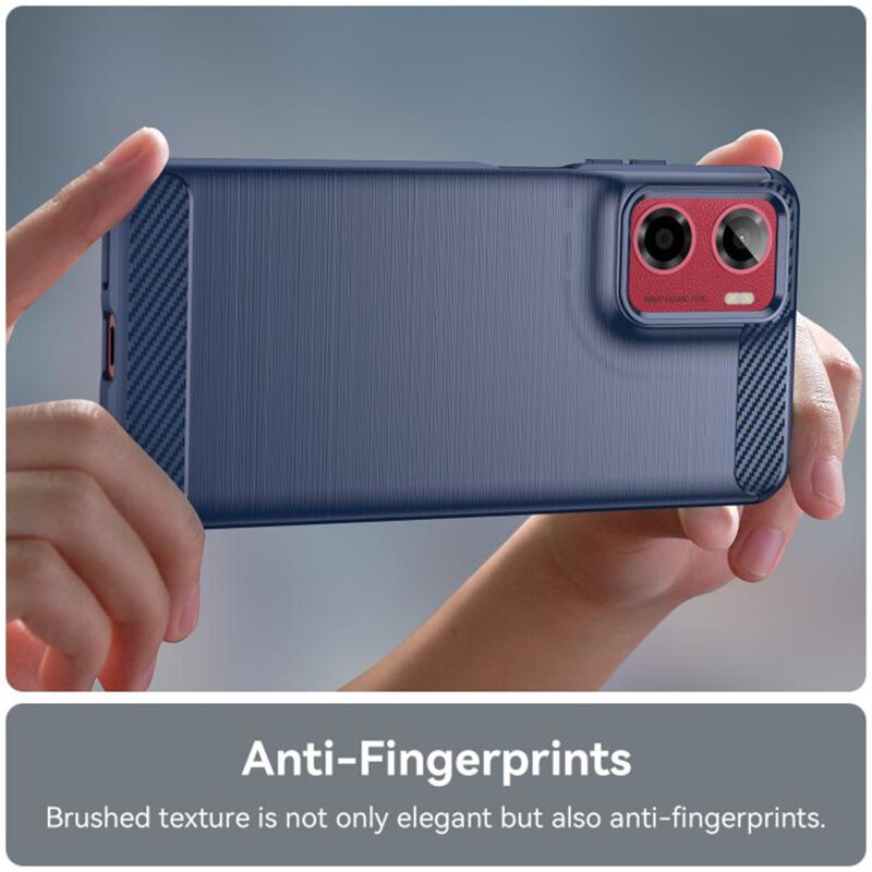 Husa Motorola Moto E15 Techsuit Carbon Silicone, albastru