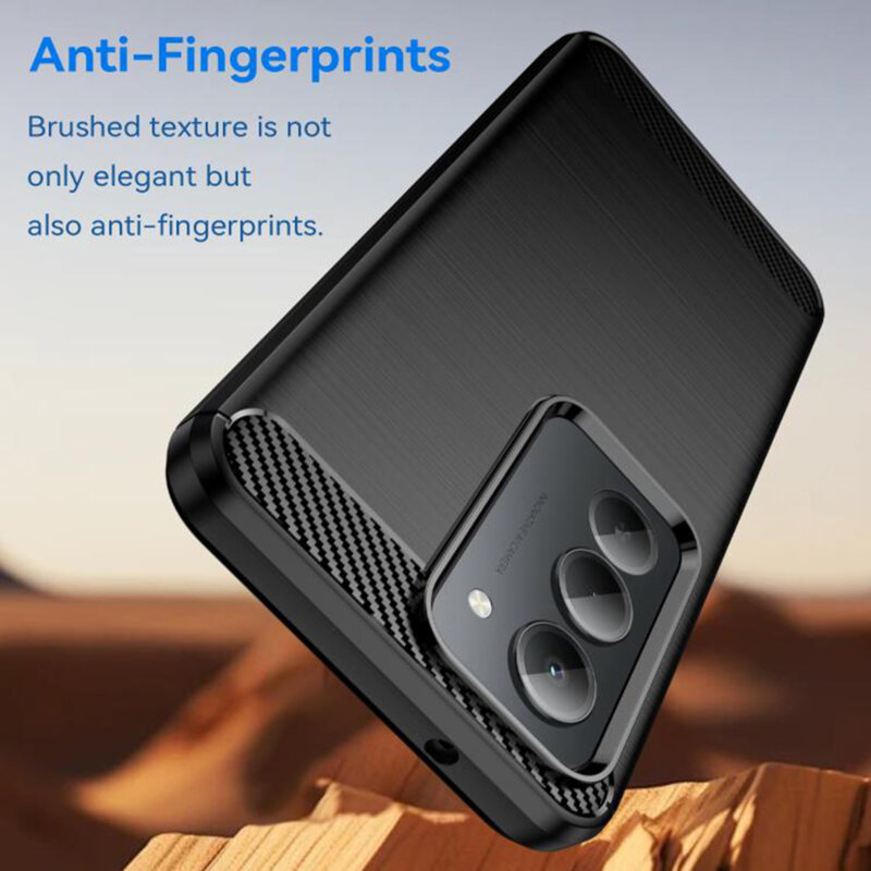 Husa Xiaomi Redmi 15 4G Techsuit Carbon Silicone, negru