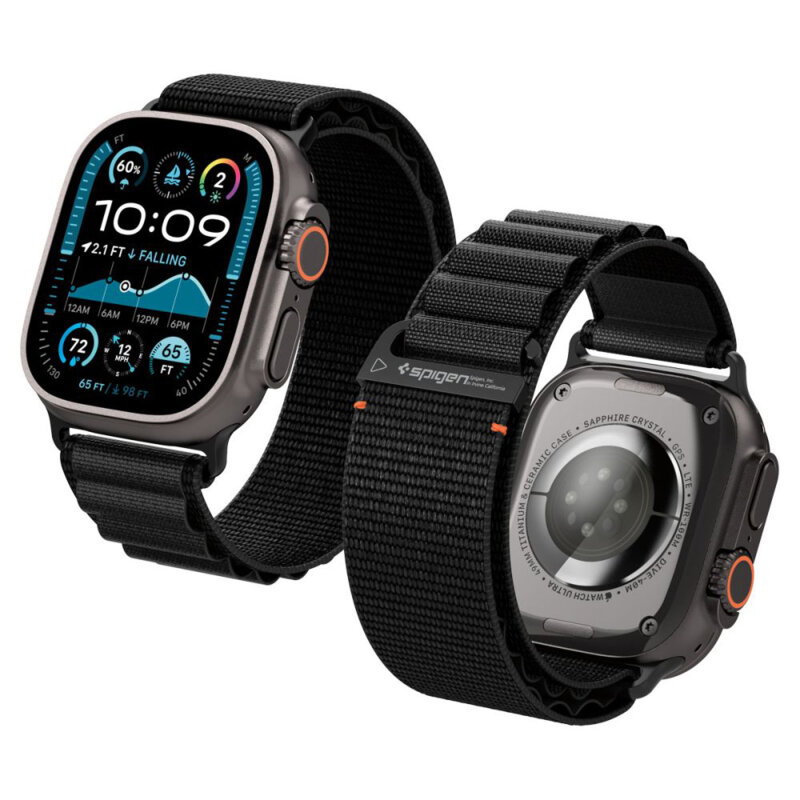 Curea Apple Watch 9 45mm Spigen WBF1, negru