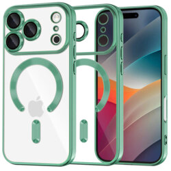 Husa premium iPhone 17 Pro Techsuit Luxury Crystal MagSafe, verde deschis