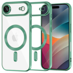 Husa premium iPhone 17 Air Techsuit Luxury Crystal MagSafe, verde deschis