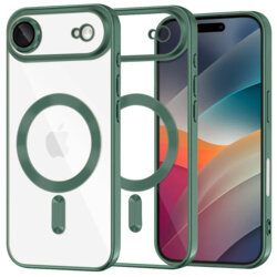 Husa premium iPhone 17 Air Techsuit Luxury Crystal MagSafe, verde inchis