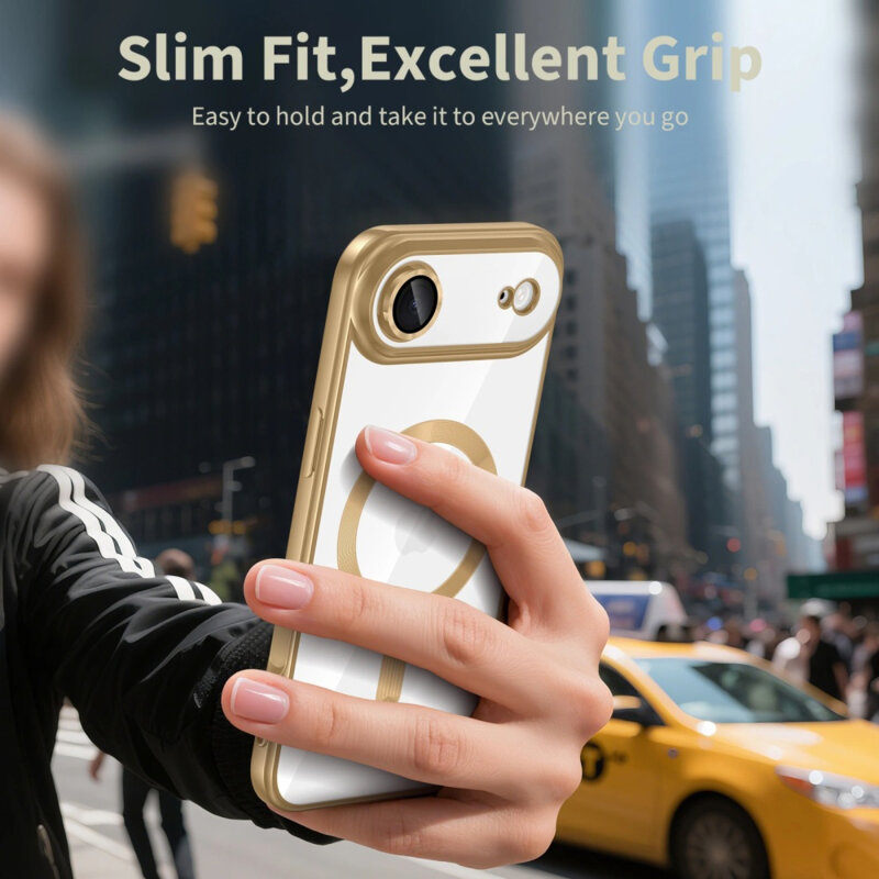 Husa premium iPhone 17 Air Techsuit Luxury Crystal MagSafe, albastru