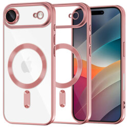 Husa premium iPhone 17 Air Techsuit Luxury Crystal MagSafe, roz
