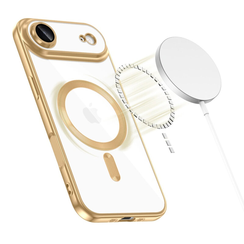 Husa premium iPhone 17 Air Techsuit Luxury Crystal MagSafe, roz