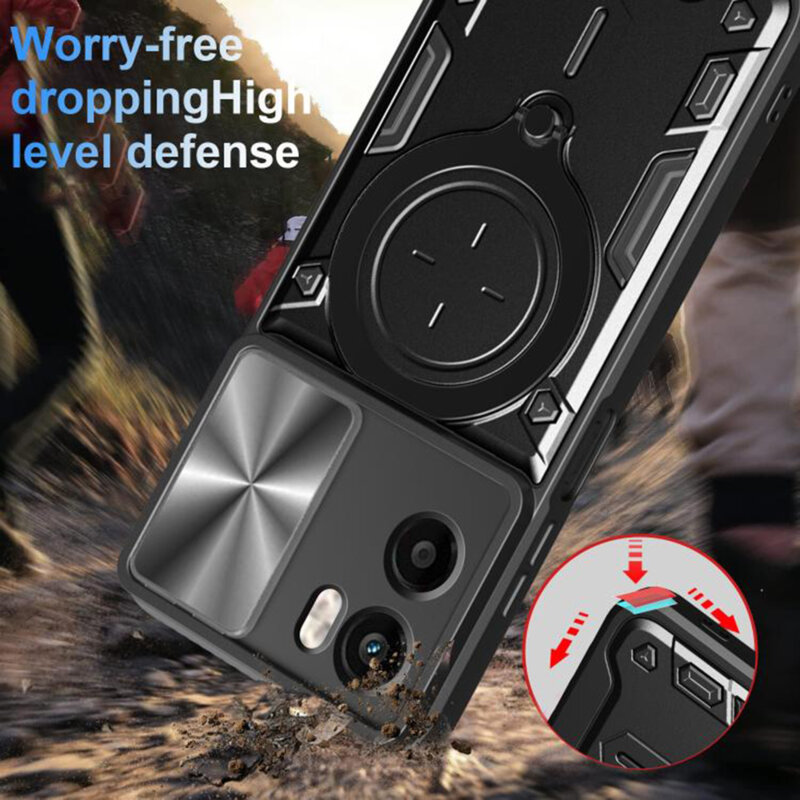 Husa Motorola Moto E15 Techsuit CamGuard Pro, negru