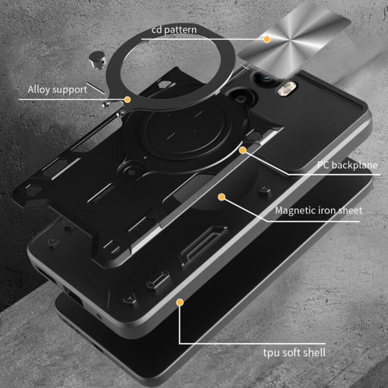 Husa Motorola Moto E15 Techsuit CamGuard Pro, negru