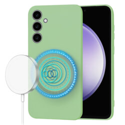Husa silicon Samsung Galaxy S23 FE Techsuit SoftFlex MagSafe, verde deschis