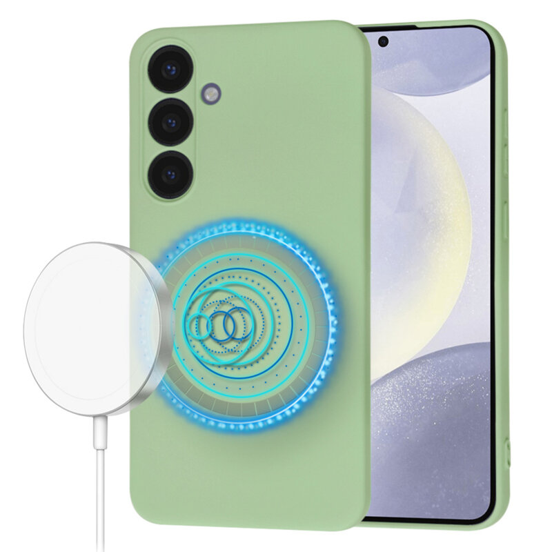 Husa silicon Samsung Galaxy S24 Plus Techsuit SoftFlex MagSafe, verde deschis