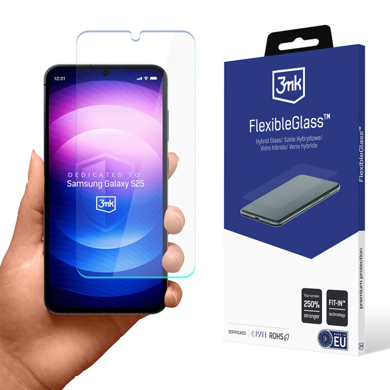 Folie Samsung Galaxy S25 3mk FlexibleGlass, transparenta