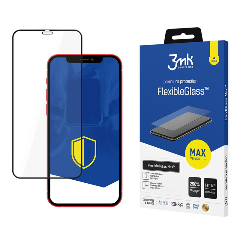 Folie iPhone 12 3mk FlexibleGlass Max, negru