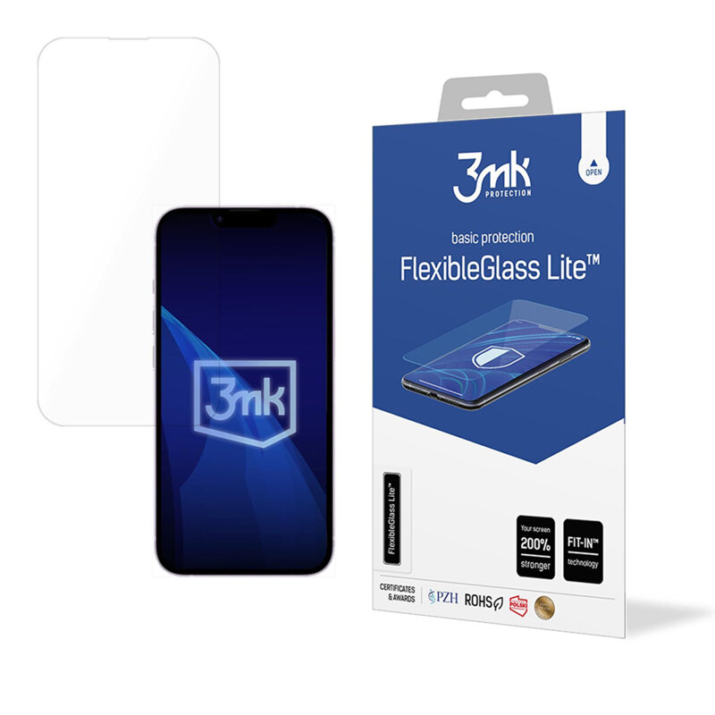 Folie iPhone 16e 3mk FlexibleGlass Lite, transparenta
