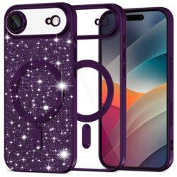 Husa premium iPhone 17 Air Techsuit Luxury Glitter MagSafe, mov