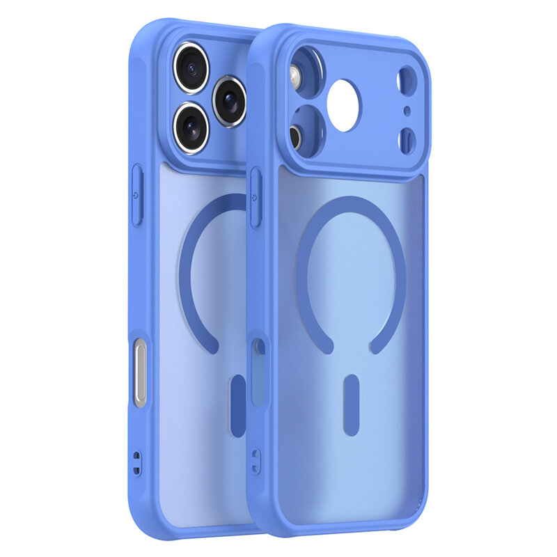 Husa iPhone 17 Pro Max Techsuit HaloFrost II MagSafe, albastru
