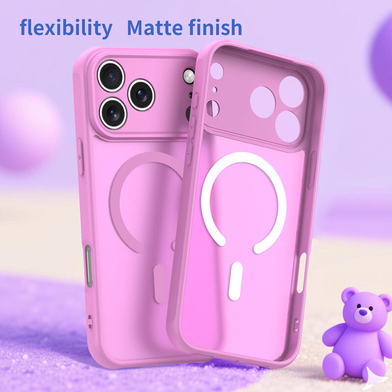 Husa iPhone 17 Pro Max Techsuit HaloFrost II MagSafe, roz