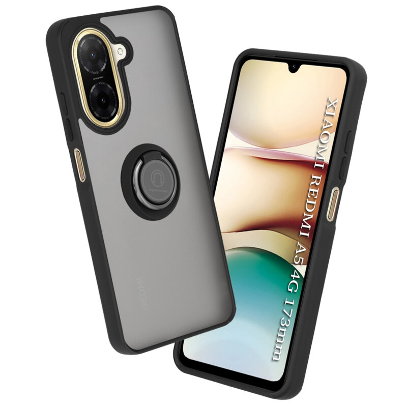 Husa Xiaomi Redmi A5 4G (Standard) Techsuit Glinth cu inel suport stand magnetic, negru