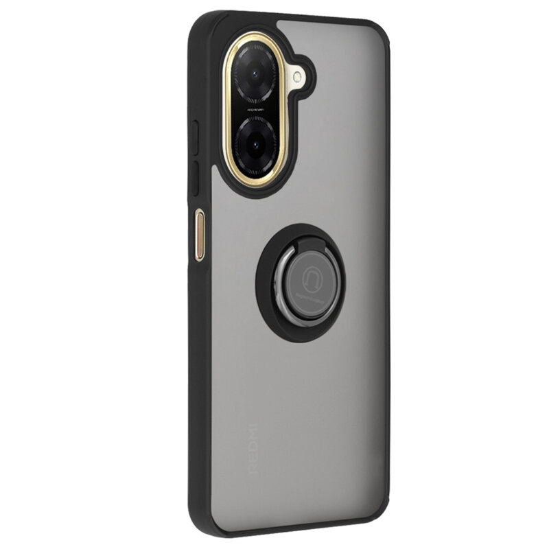 Husa Xiaomi Redmi A5 4G (Standard) Techsuit Glinth cu inel suport stand magnetic, negru