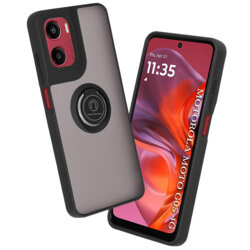 Husa Motorola Moto G05 Techsuit Glinth cu inel suport stand magnetic, negru