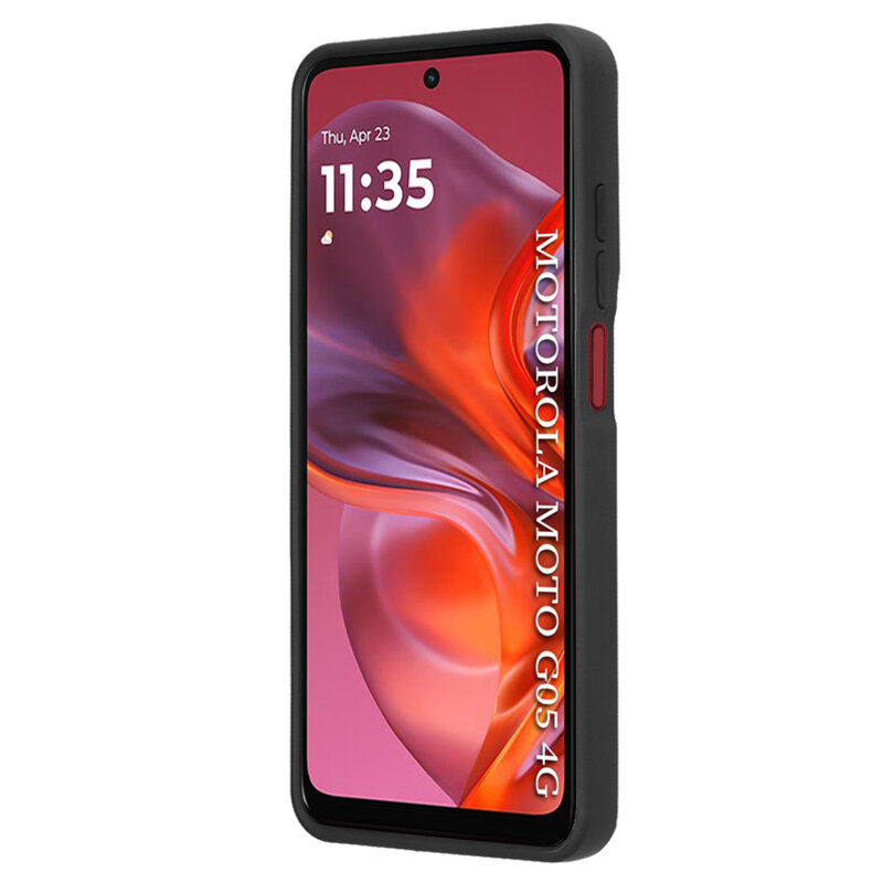 Husa Motorola Moto G05 Techsuit Glinth cu inel suport stand magnetic, negru