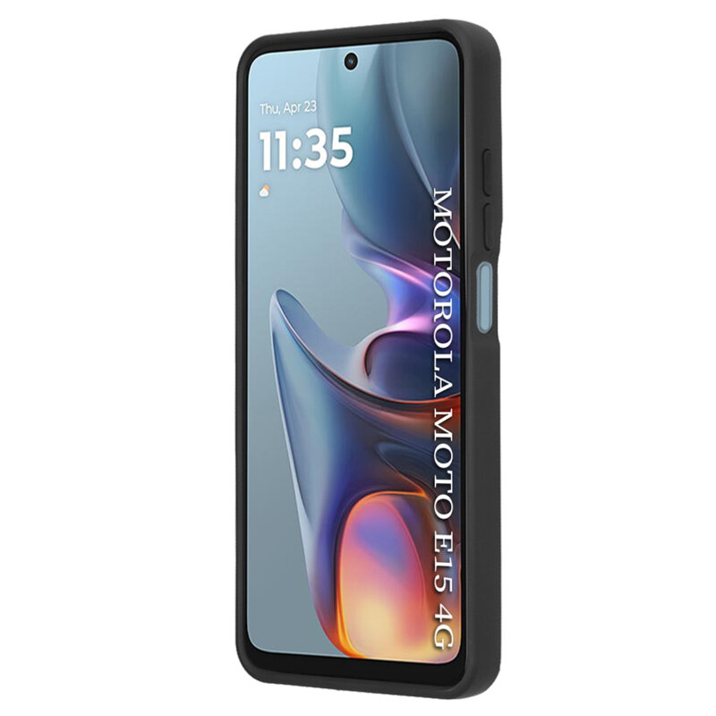 Husa Motorola Moto E15 Techsuit Glinth cu inel suport stand magnetic, negru
