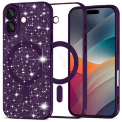 Husa premium iPhone 17 Techsuit Luxury Glitter MagSafe, mov