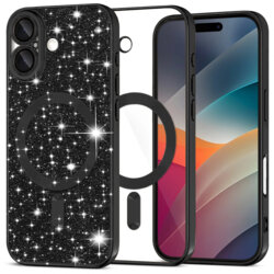 Husa premium iPhone 17 Techsuit Luxury Glitter MagSafe, negru