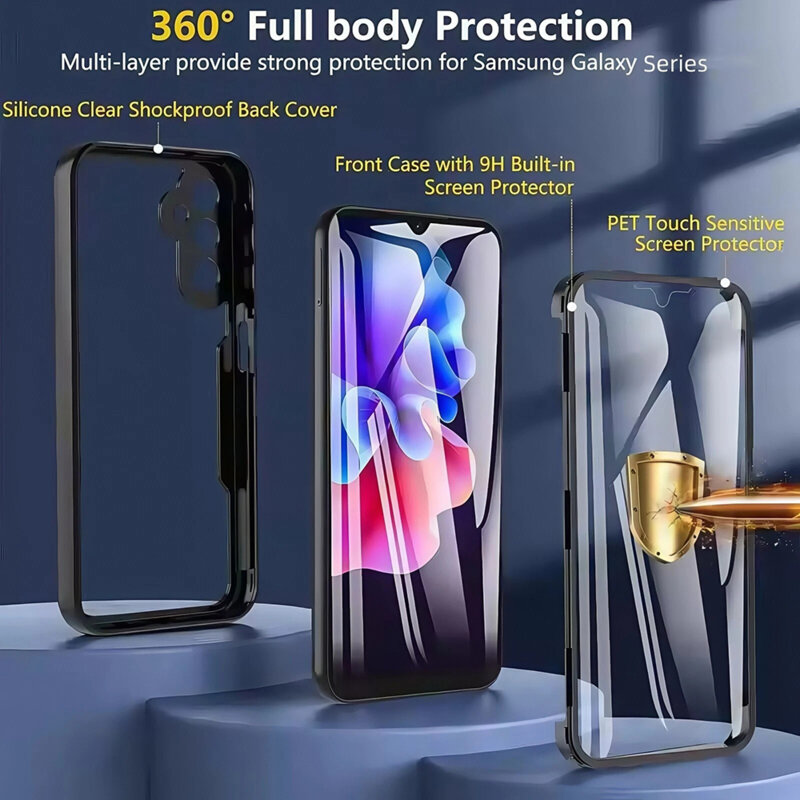 Husa 360° Samsung Galaxy S25 FE Techsuit ColorVerse, negru