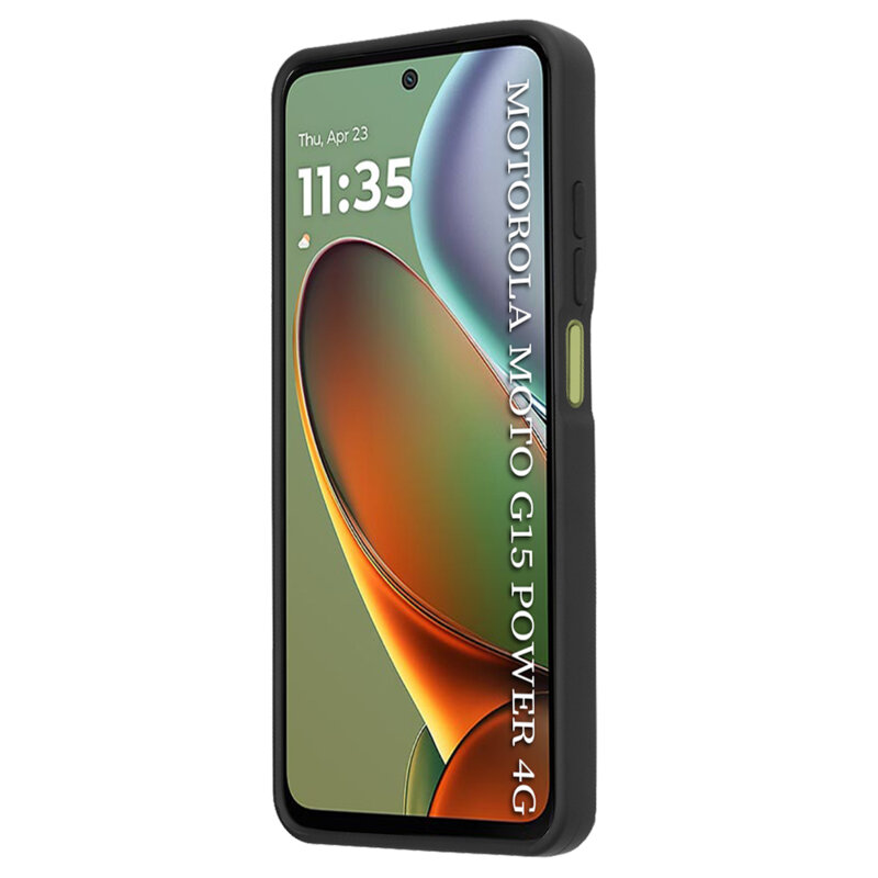 Husa Motorola Moto G15 Power Techsuit Glinth cu inel suport stand magnetic, negru