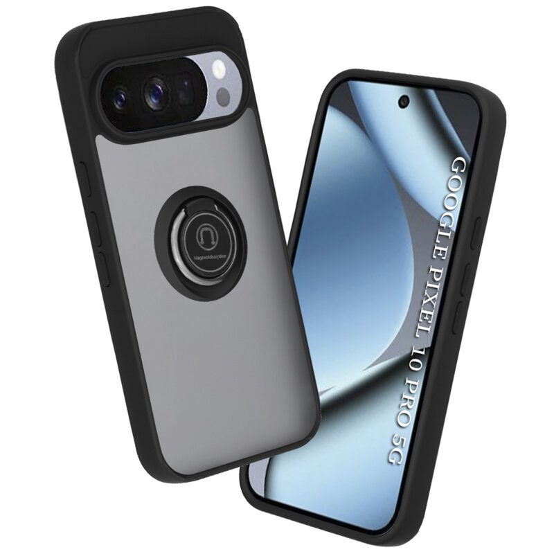Husa Google Pixel 10 Pro Techsuit Glinth cu inel suport stand magnetic, negru