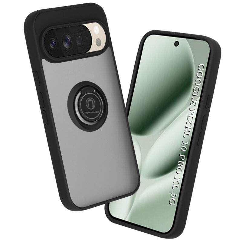 Husa Google Pixel 10 Pro XL Techsuit Glinth cu inel suport stand magnetic, negru