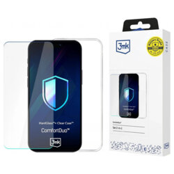 [Folie sticla + husa] iPhone 16 3mk ComfortDuo, transparenta