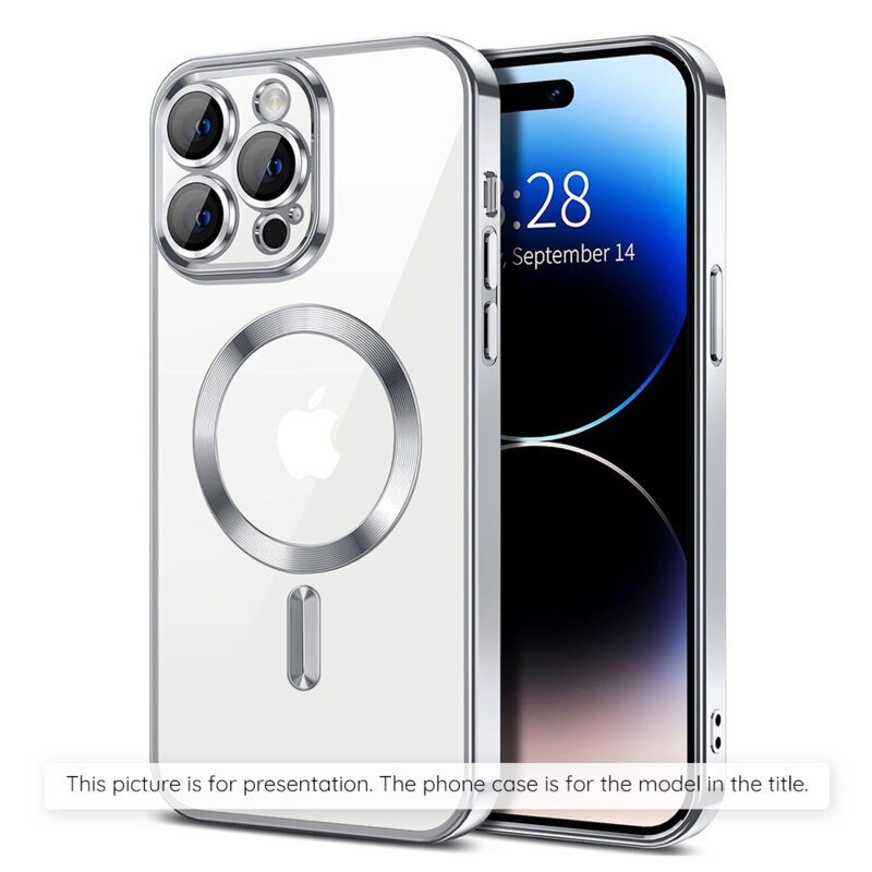 Husa premium Samsung Galaxy A07 4G Techsuit Luxury Crystal MagSafe, argintiu