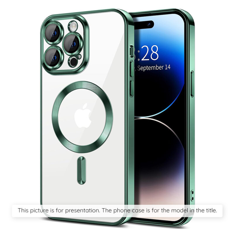 Husa premium Samsung Galaxy A07 4G Techsuit Luxury Crystal MagSafe, verde inchis