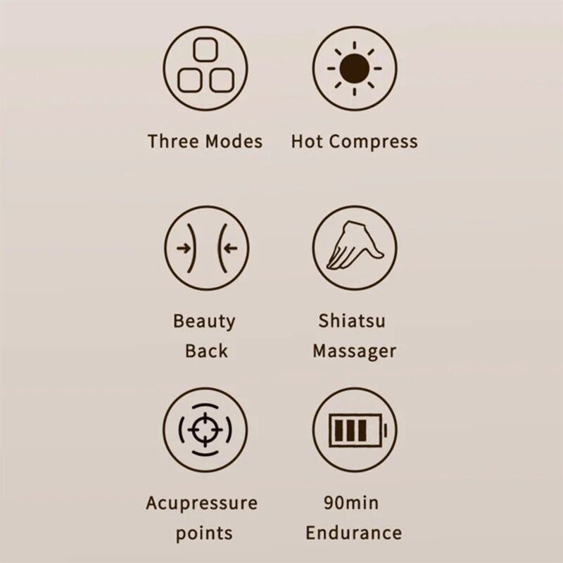 Aparat masaj pentru gat cu incalzire 2000mAh Yesido MG16, bej