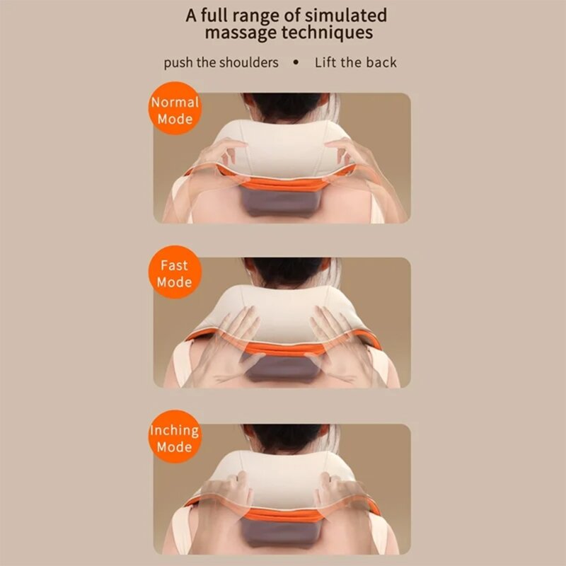 Aparat masaj pentru gat cu incalzire 2000mAh Yesido MG16, bej