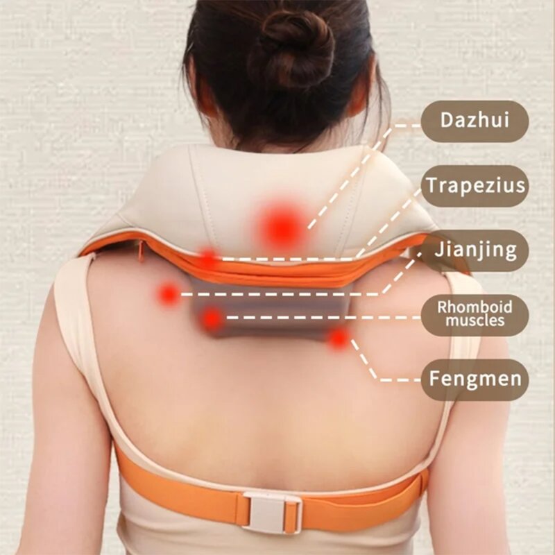 Aparat masaj pentru gat cu incalzire 2000mAh Yesido MG16, bej