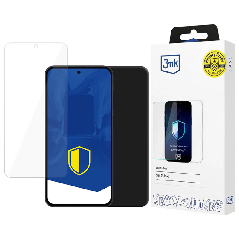 [Folie sticla + husa] Samsung Galaxy A56 5G 3mk ComfortDuo, negru mat